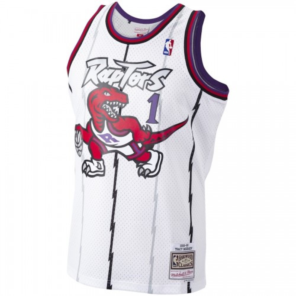 Men's Toronto Raptors Tracy McGrady #1 White 1998-99 Hardwood Classics Swingman Jersey-Pro Kit Vault | Brand New 26/27 Sports Jerseys